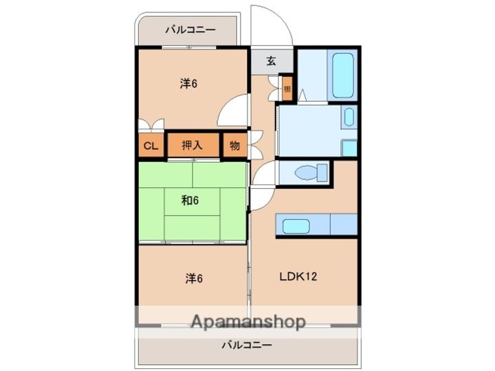 熊本県熊本市中央区八王寺町の賃貸マンションの間取り