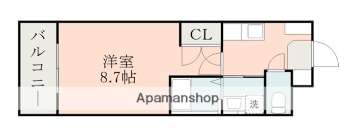 熊本県熊本市中央区新屋敷3丁目の賃貸マンションの間取り