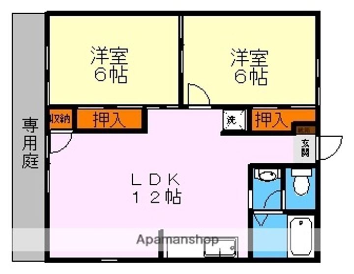 熊本県熊本市南区野田3丁目の賃貸アパートの間取り