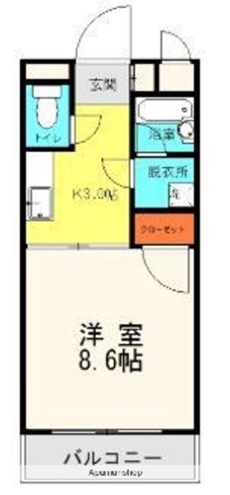 熊本県熊本市東区健軍本町の賃貸マンションの間取り