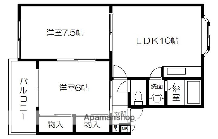 熊本県熊本市西区春日7丁目の賃貸アパートの間取り