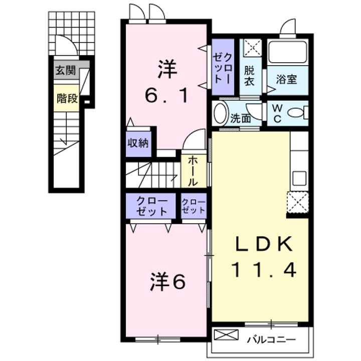 クレールコート 弐番館の間取り