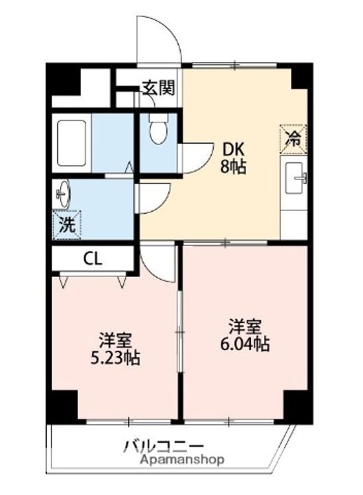 熊本県熊本市東区長嶺南7丁目の賃貸マンションの間取り