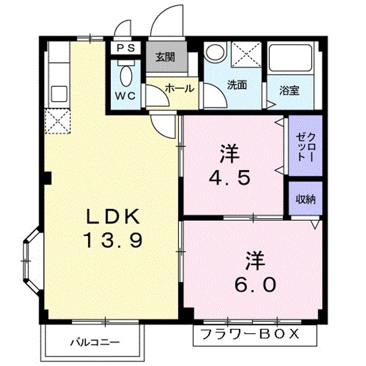 ミラージハイツBの間取り