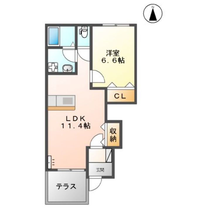 スカイヴィレッジ城南B棟103の間取り