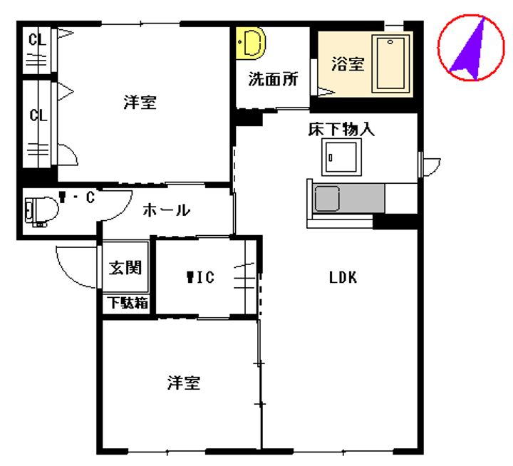 ウエストヒルズ B棟の間取り