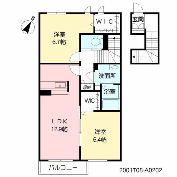 アレイナガーデン A棟202の間取り