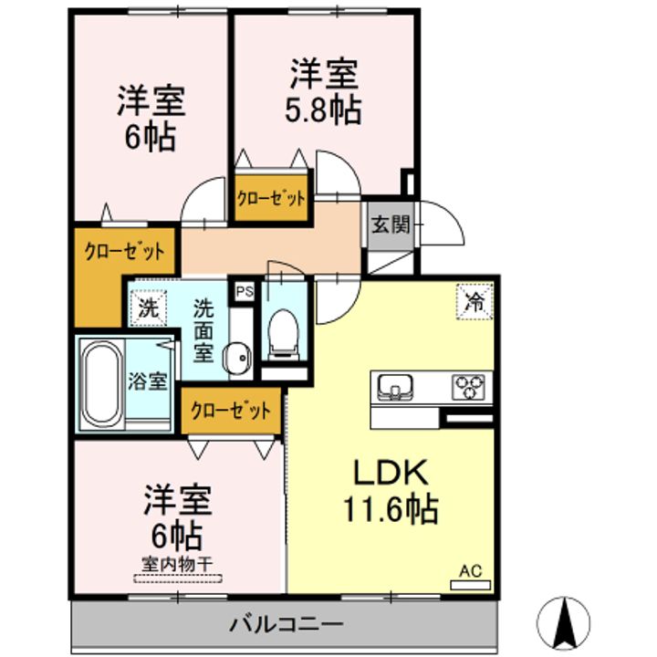 シオンKY Ⅱ号館の間取り