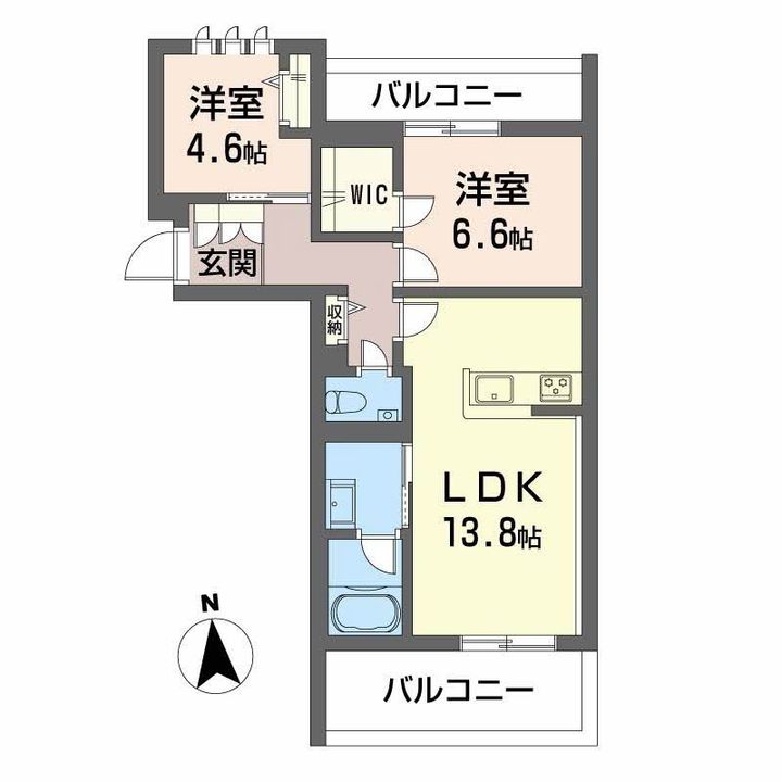 K&MフォレストガーデンⅡ201の間取り