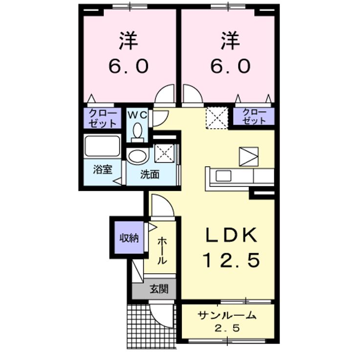 フローラルトラスト Aの間取り