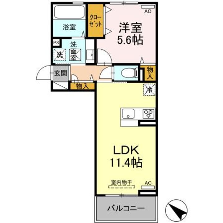 DーROOM隈府 A棟の間取り