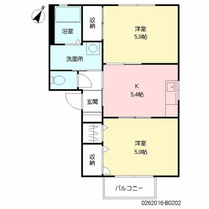 ウイングコートT・M B棟202の間取り