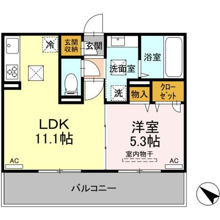 DーROOM隈府 B棟の間取り