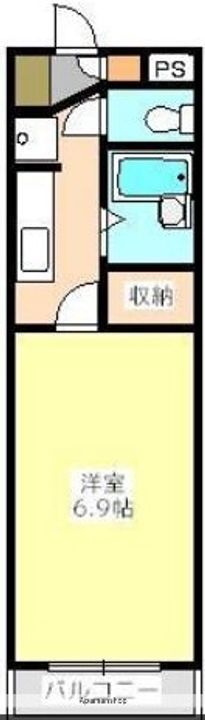 熊本県熊本市中央区新屋敷2丁目の賃貸マンションの間取り