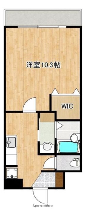 熊本県熊本市中央区新屋敷2丁目の賃貸マンションの間取り