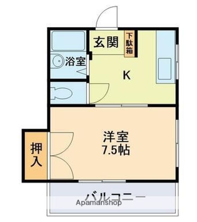 熊本県熊本市中央区白山3丁目の賃貸マンションの間取り