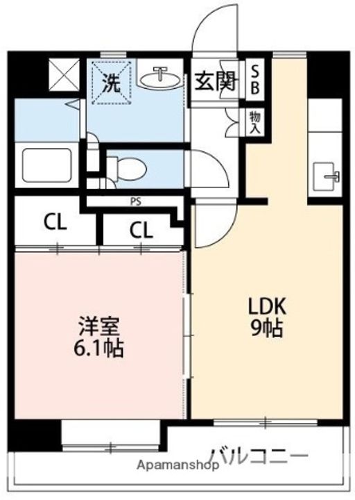 熊本県熊本市中央区黒髪2丁目の賃貸マンションの間取り
