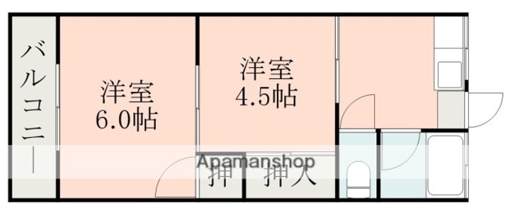 熊本県熊本市東区佐土原2丁目の賃貸アパートの間取り