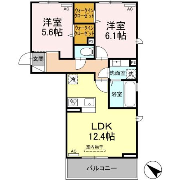 DーROOM隈府 B棟の間取り