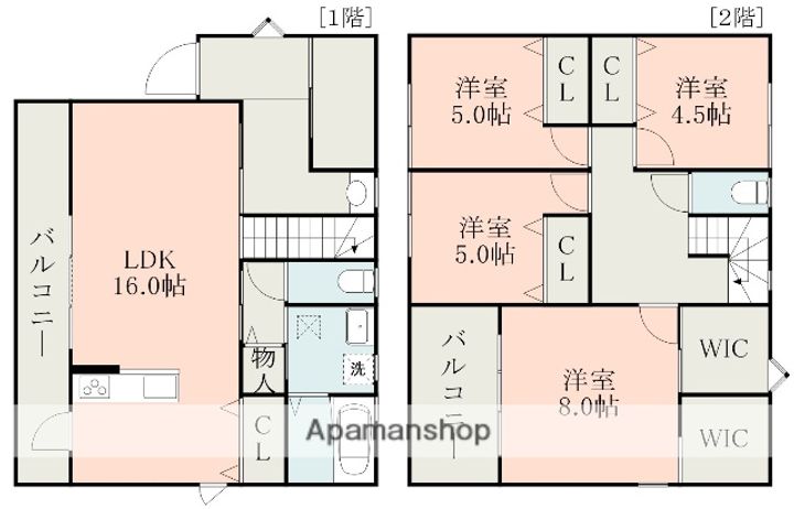 熊本県熊本市東区西原2丁目(一戸建)の賃貸物件の間取り