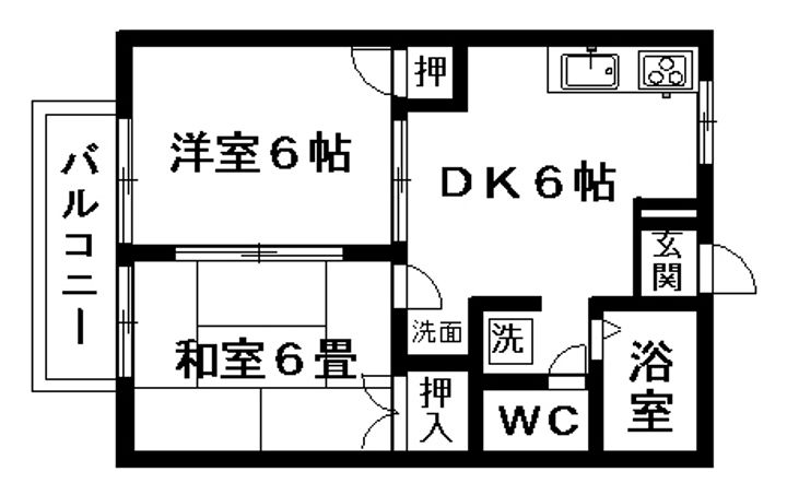 カメリアⅡ号館の間取り