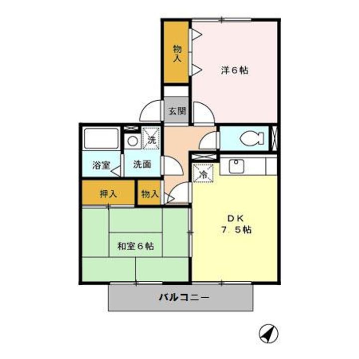 グランドール楠 A棟の間取り