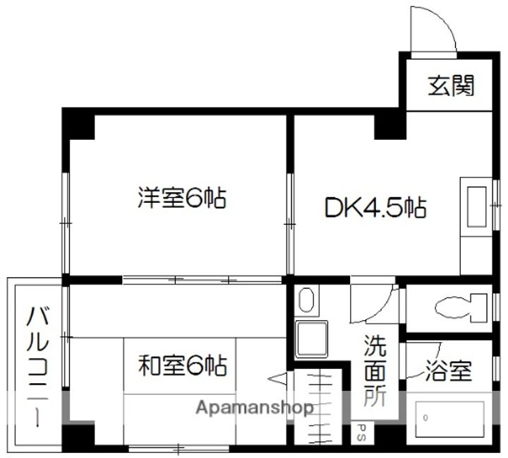 熊本県熊本市中央区水前寺公園の賃貸マンションの間取り