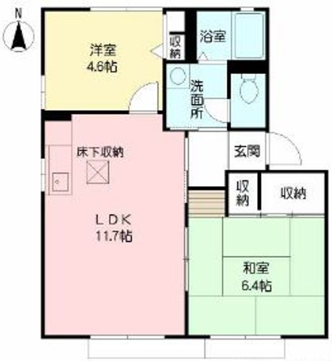 熊本県熊本市南区平田1丁目の賃貸アパートの間取り