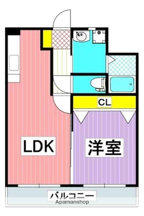熊本県熊本市北区弓削6丁目の賃貸マンションの間取り