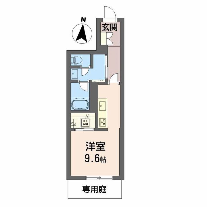 熊本県熊本市中央区九品寺3丁目の賃貸マンション102の間取り