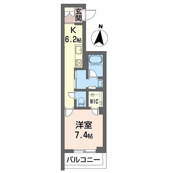 熊本県熊本市中央区九品寺3丁目の賃貸マンション303の間取り