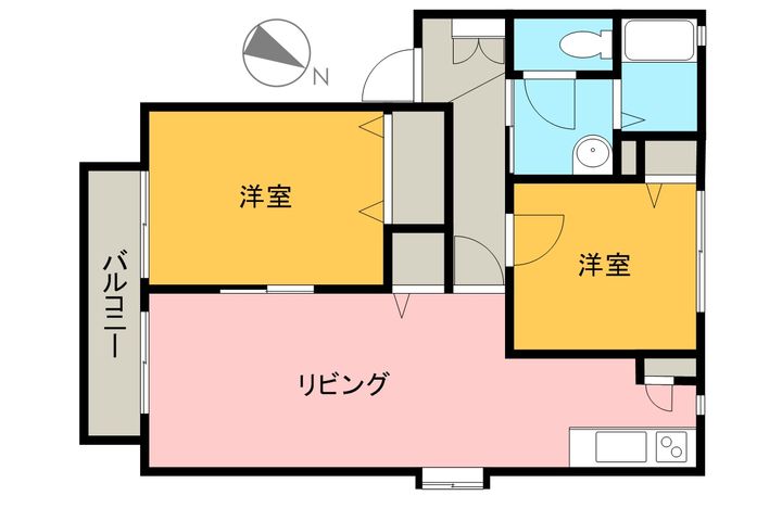 熊本県熊本市東区下南部1丁目の賃貸アパートの間取り