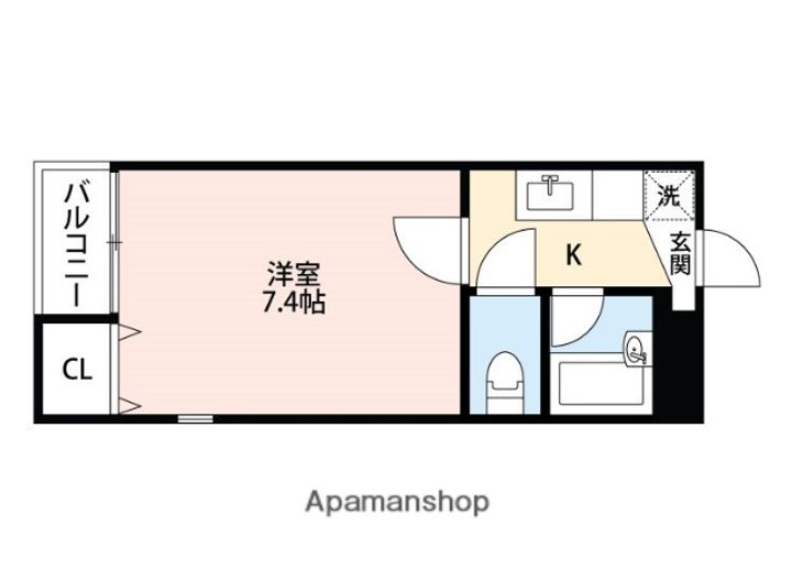 熊本県熊本市中央区黒髪3丁目の賃貸マンションの間取り