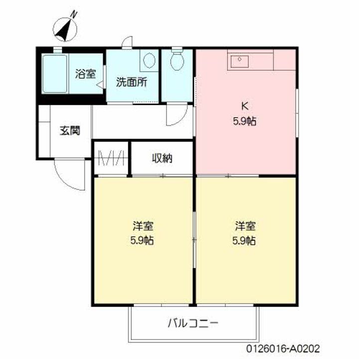 フォーレス華 B棟202の間取り