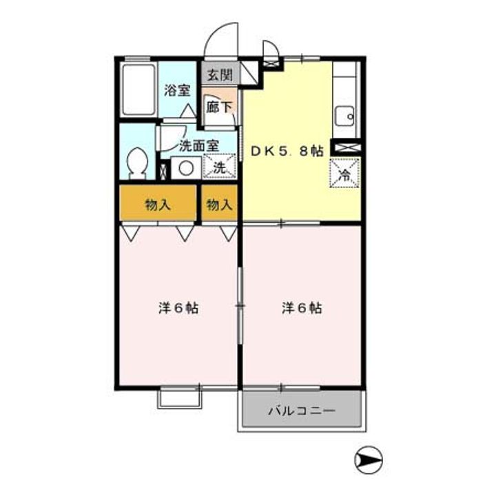セジュール八幡202の間取り