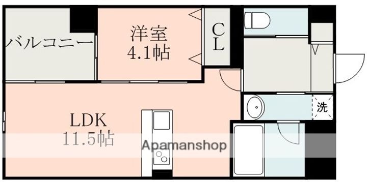 熊本県熊本市中央区京町1丁目の賃貸マンションの間取り