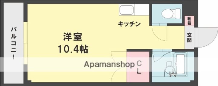 熊本県熊本市中央区渡鹿3丁目の賃貸アパートの間取り
