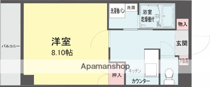 熊本県熊本市中央区渡鹿4丁目の賃貸マンションの間取り