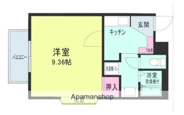 熊本県熊本市中央区新屋敷3丁目の賃貸マンションの間取り