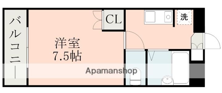 熊本県熊本市中央区萩原町の賃貸マンションの間取り