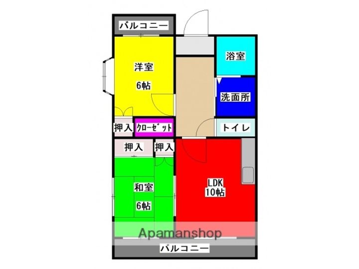 熊本県熊本市西区新土河原1丁目の賃貸マンションの間取り