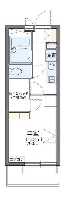 レオパレスグリーンハイツ島崎203の間取り