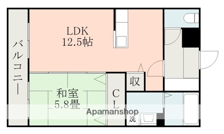 熊本県熊本市北区麻生田5丁目の賃貸マンションの間取り