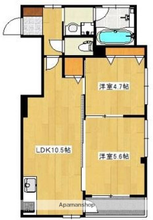 熊本県熊本市東区錦ケ丘の賃貸マンションの間取り
