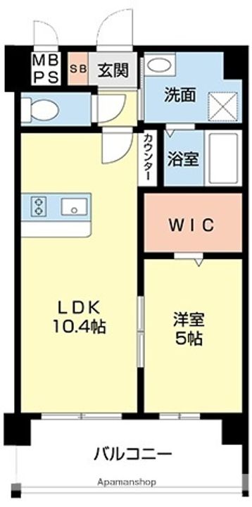 熊本県熊本市中央区渡鹿7丁目の賃貸マンションの間取り