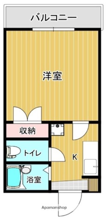 熊本県熊本市中央区出水5丁目の賃貸アパートの間取り