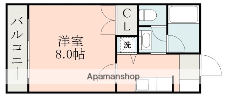 熊本県熊本市西区島崎2丁目の賃貸マンションの間取り