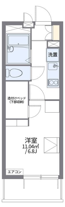 レオパレスROSEMARRYⅢ407の間取り