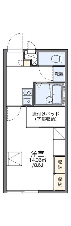 レオパレスピュアファースト208の間取り