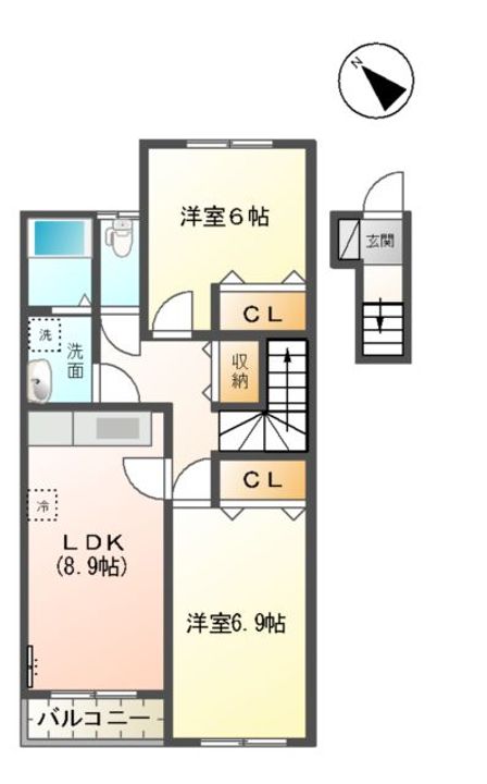 マリンハイムⅠ206の間取り